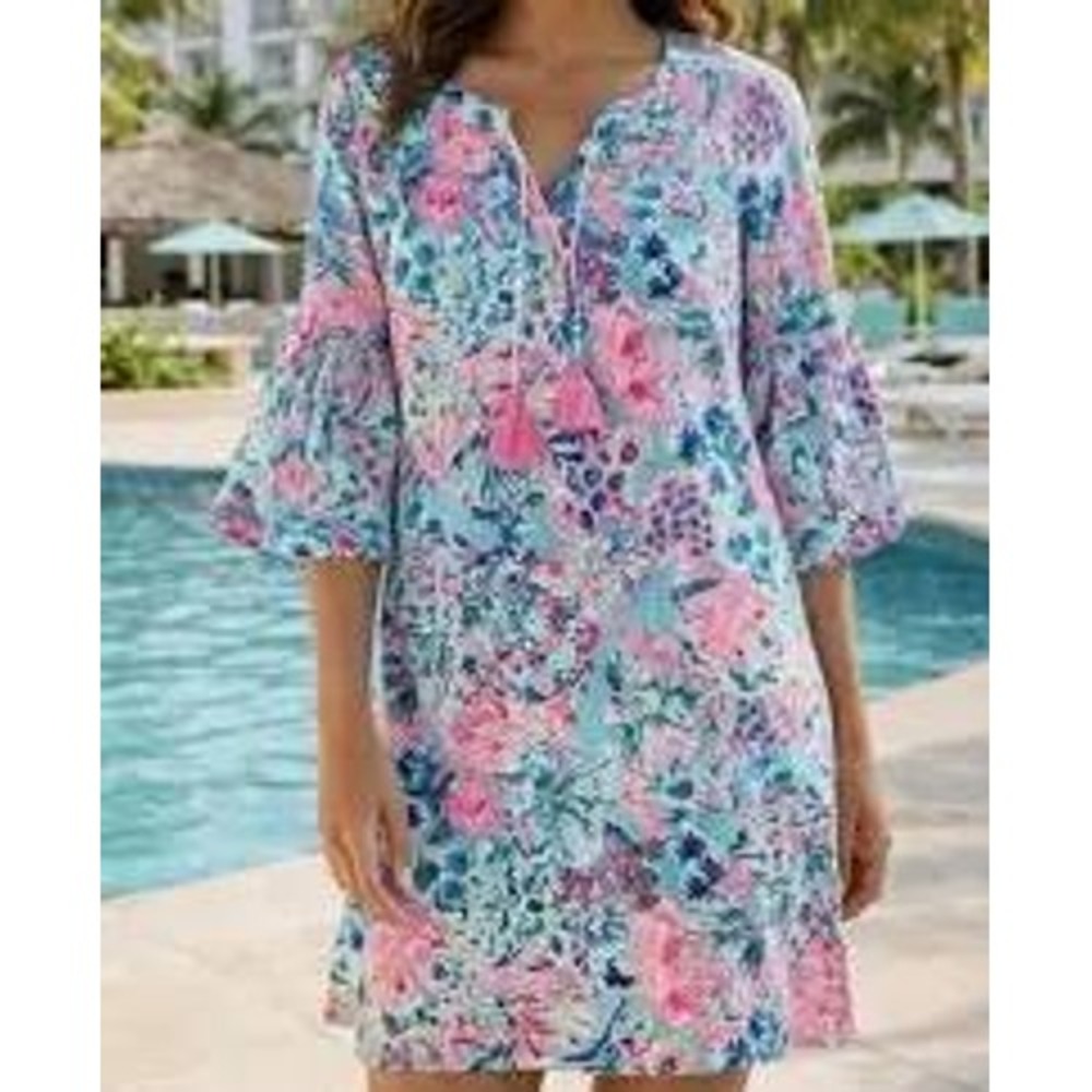 Lilly Pulitzer Pink and Blue Floral Mini Dress